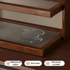 Étagère café retro d'angle en bois massif -