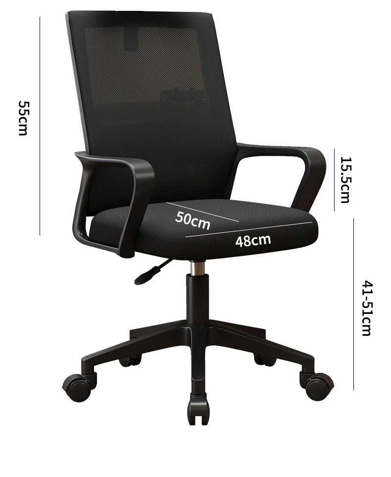 Chaise de bureau ergonomique pivotante en maille respirante -