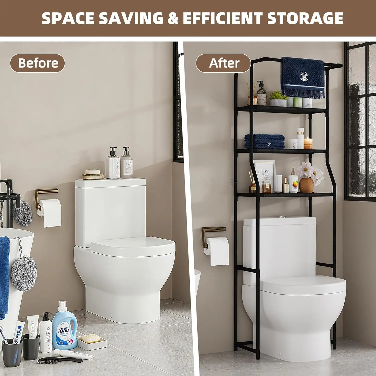 Meuble WC autoportant à 3 niveaux -