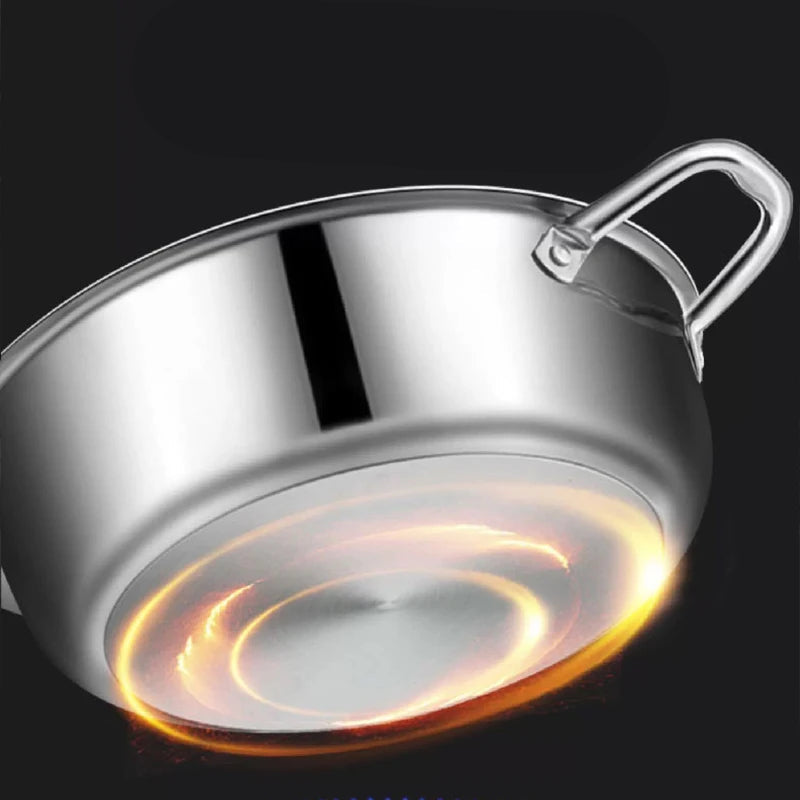 Poêle inox pour induction à pogné double -