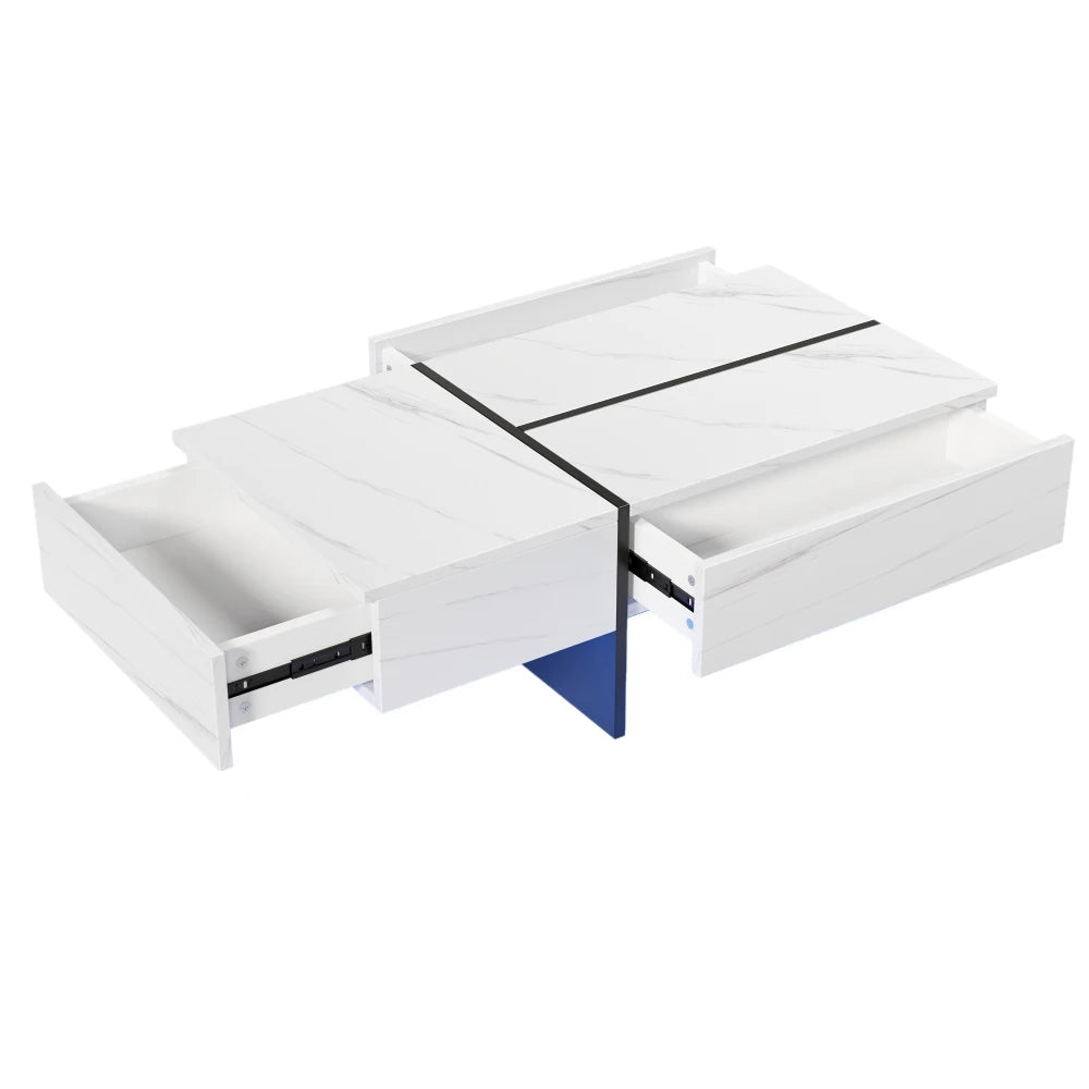 Table basse marbre rectangulaire imitations 100*50*34.5cm -