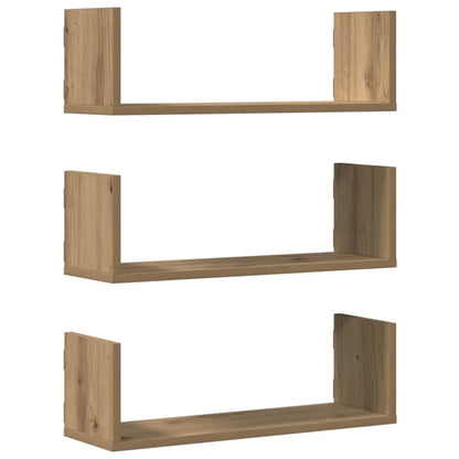 étagère murale livre 3 pcs Blanc 58x18x18 cm - Plume