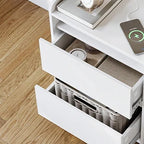 Table de nuit d'appoint élégant avec multiprise -