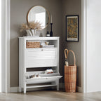 Meuble à chaussure grise et blanche de dimensions - 80x108x25cm -