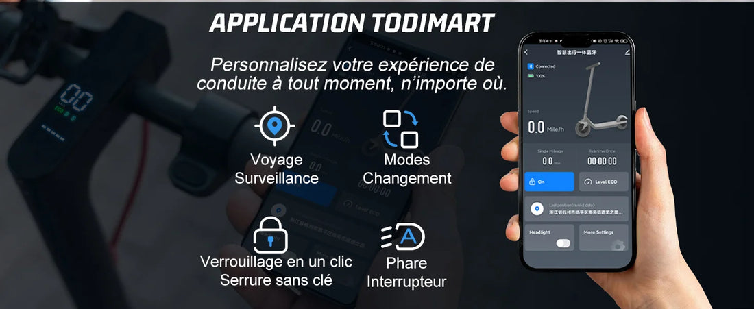 Trottinette électrique adulte Todimart avec APP Mobile  25km/MAX