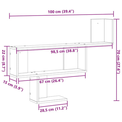 étagère murale blanche 100x15x70 cm -