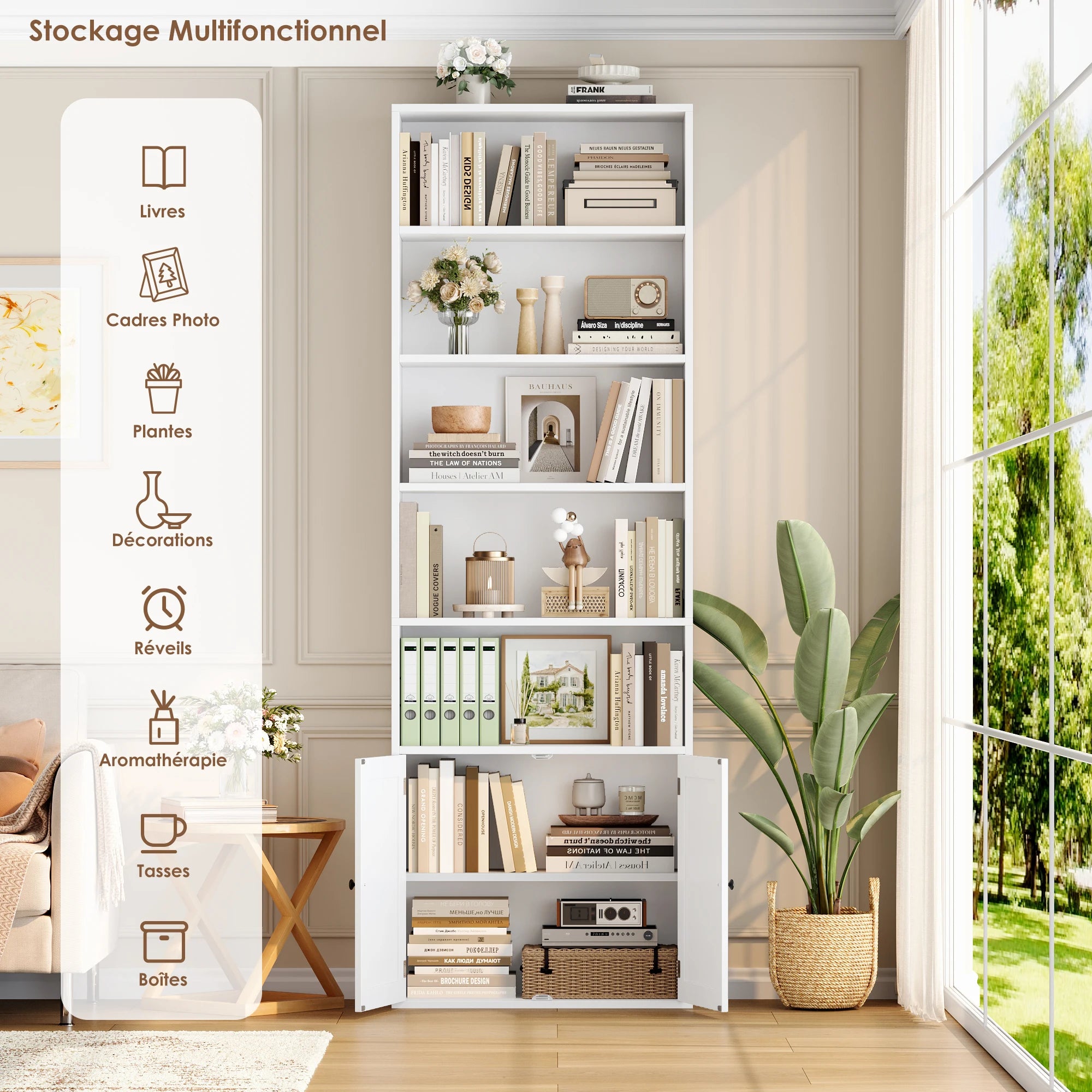 Meuble de rangement pour documents et livres -