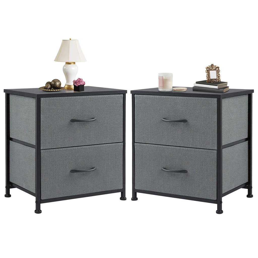 Table de chevet tiroir de style vintage - 2PACK Gris Table de chevet