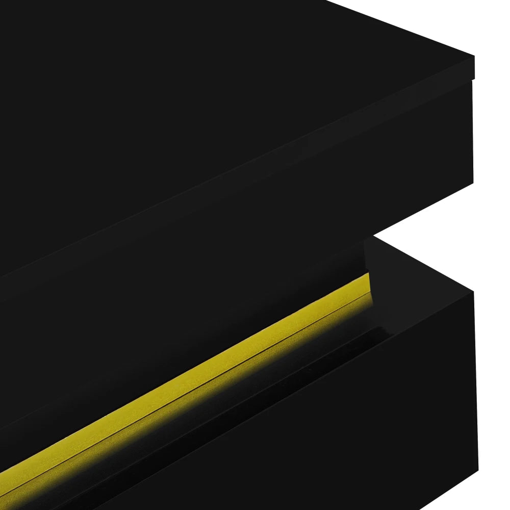 Table basse laquée brillante pour salon disponible en noir et blanc -