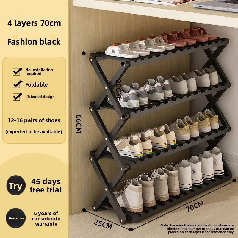 Meuble à chaussure palette artisanale - 4C-70cm-Noir