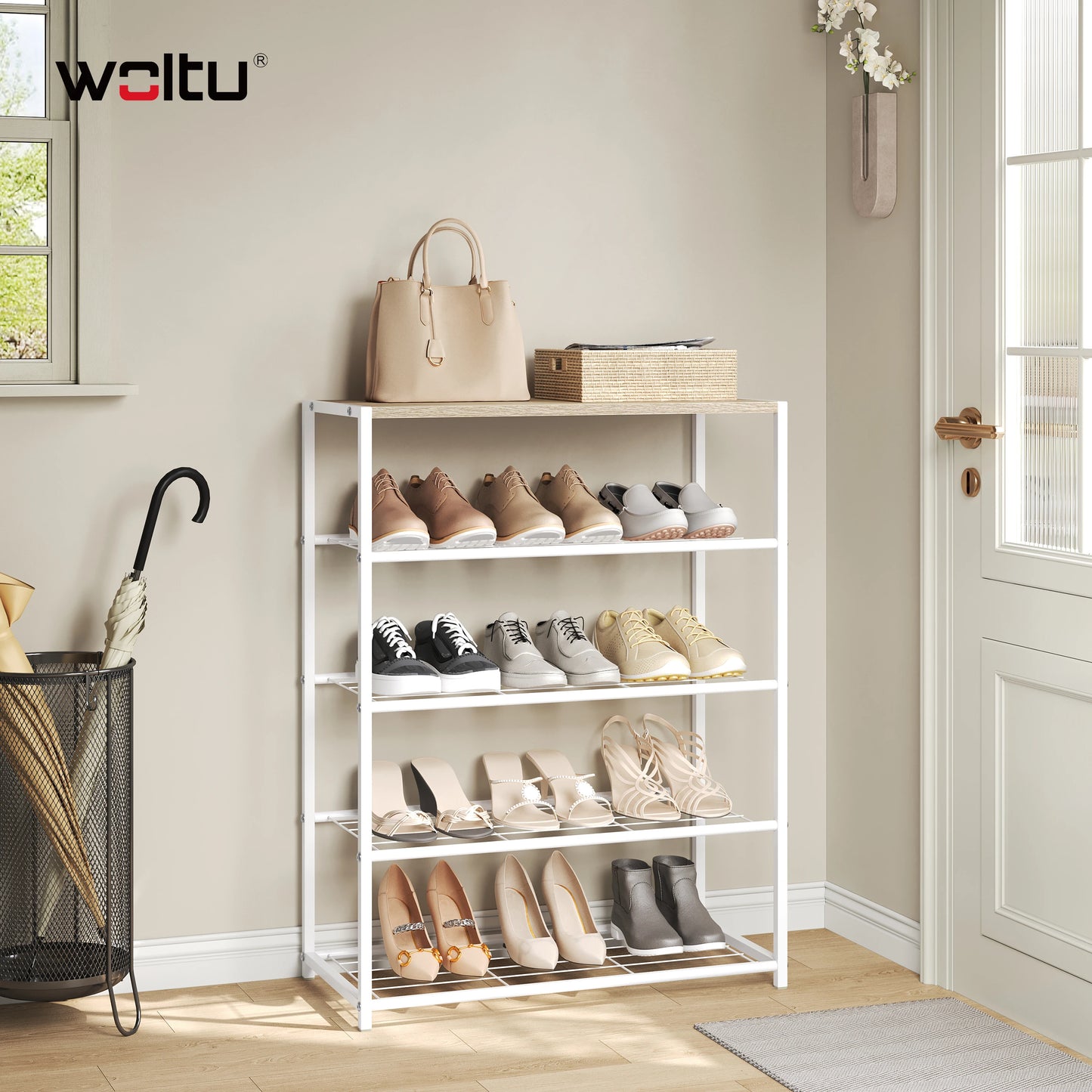 Étagère chaussures métal à étages -