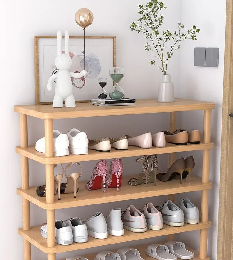 Meuble à chaussure marron en bois -