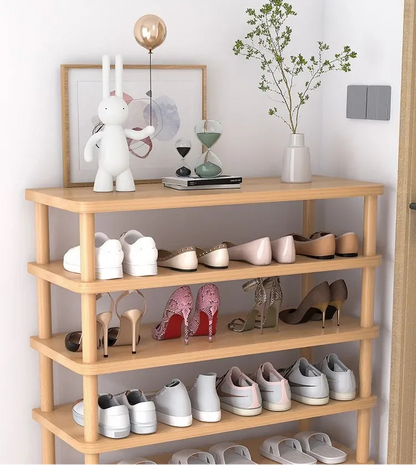 Meuble à chaussure marron en bois -