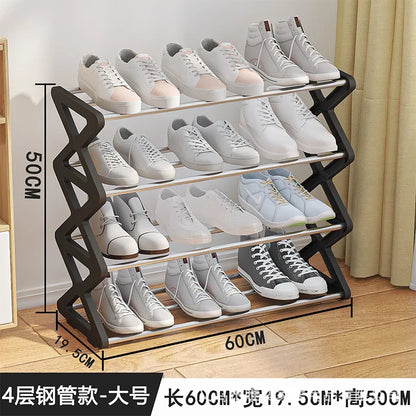 Étagère chaussures bois pour petit espace - 4L 60cm Noir