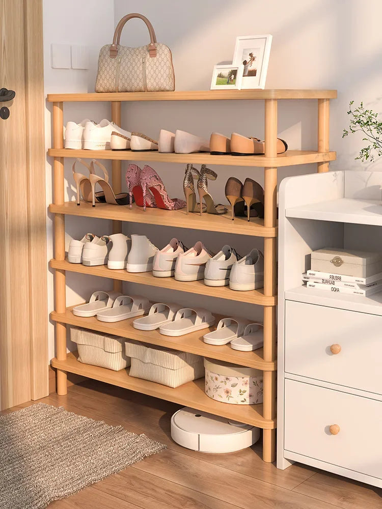 Meuble à chaussure marron en bois -