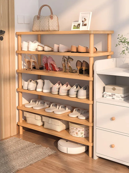 Meuble à chaussure marron en bois -