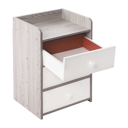 Mini Table de nuit avec poignée et 3 tiroirs -
