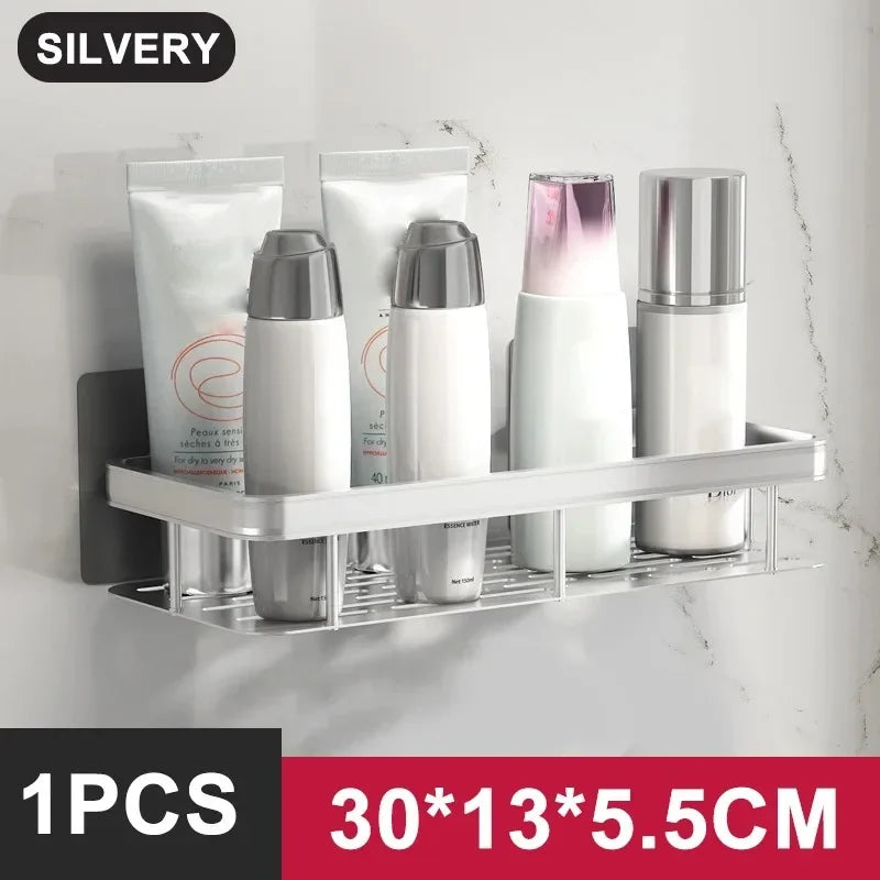 Mini étagère salle de bain à alliage d'aluminium - StyleB-Argent-1PCS