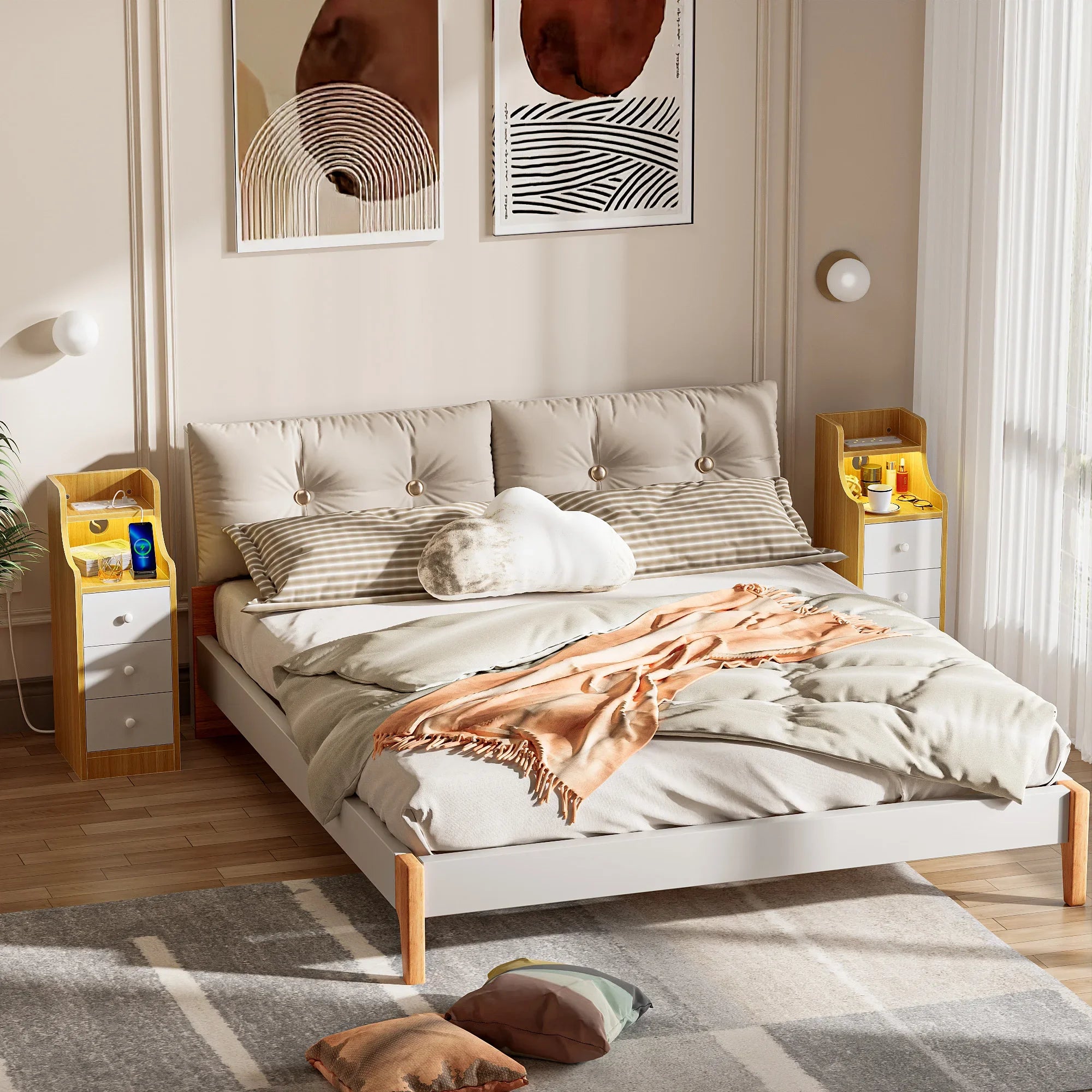 Mini table de chevet compacte - 1Pc -