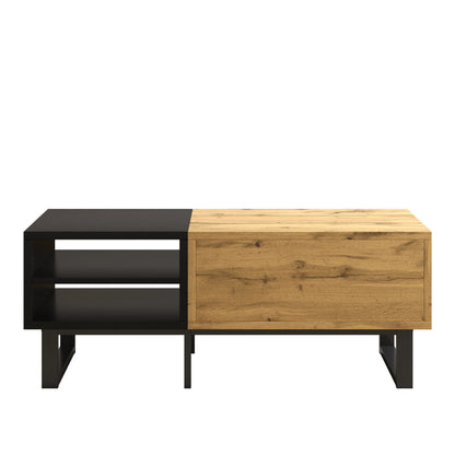 Table basse bois massif rectangulaire 100×50×40 cm -