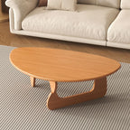 Table basse bois ronde de style triangulaire -