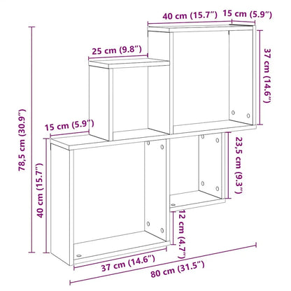 Étagère cube murale bois 80x15x78.5 cm -