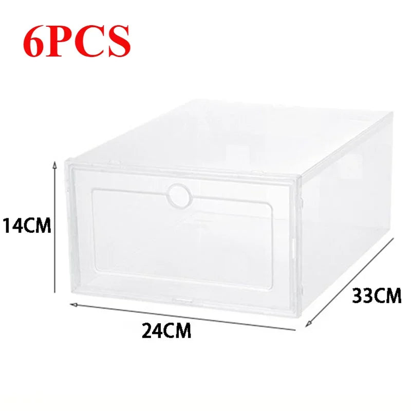 Meuble à chaussure de style boite en plastique transparente - Large 33CM 6 PCS
