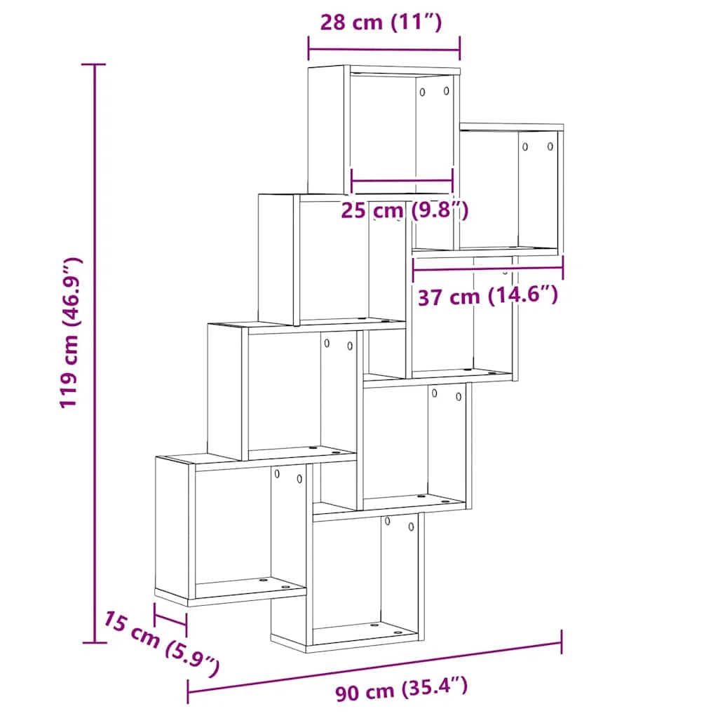 Grande étagère murale 90x15x119 cm -