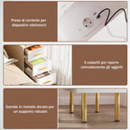 Table de nuit connecté avec station de charge et 3 tiroirs -