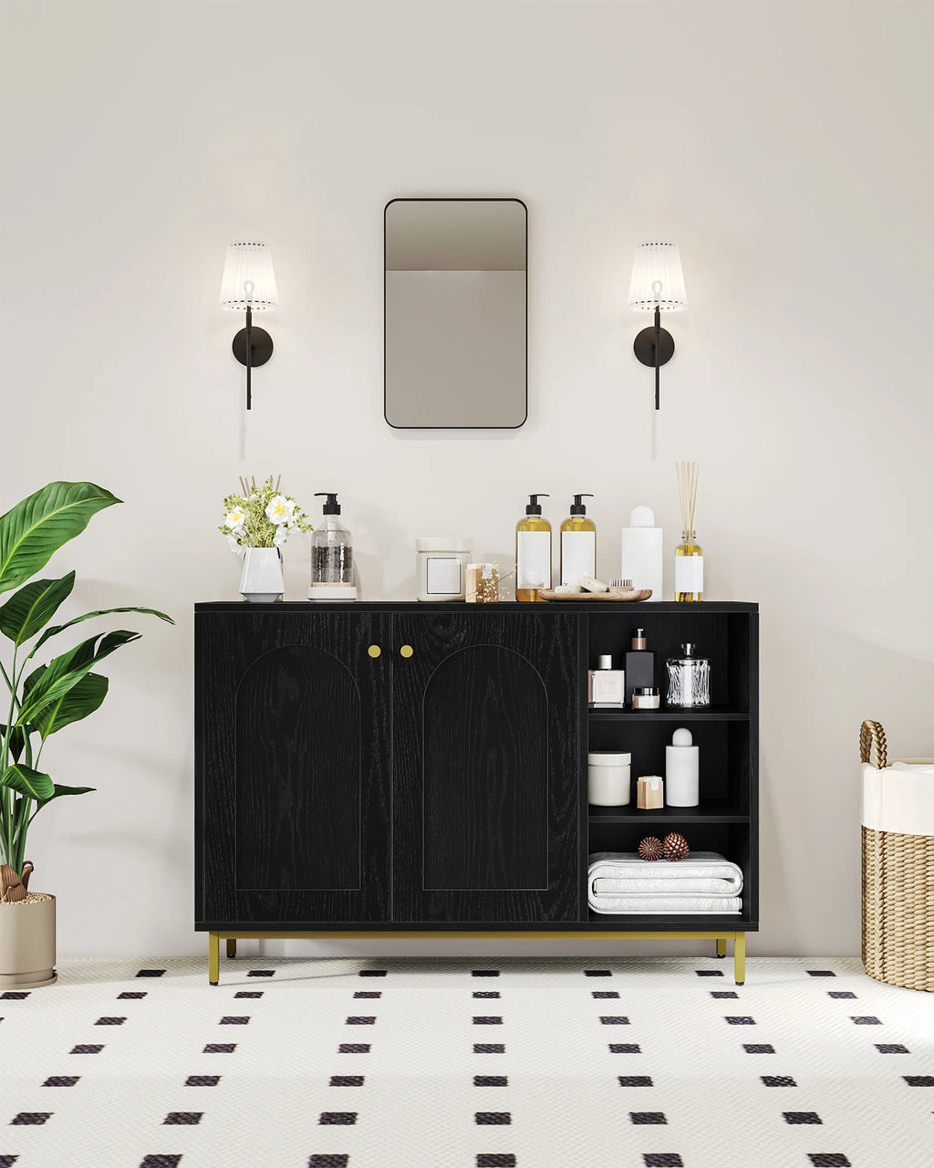 Meuble de rangement pas cher disponible en noir et blanc -