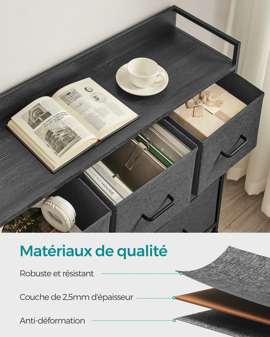Meuble de rangement pour chambre structure en métal -