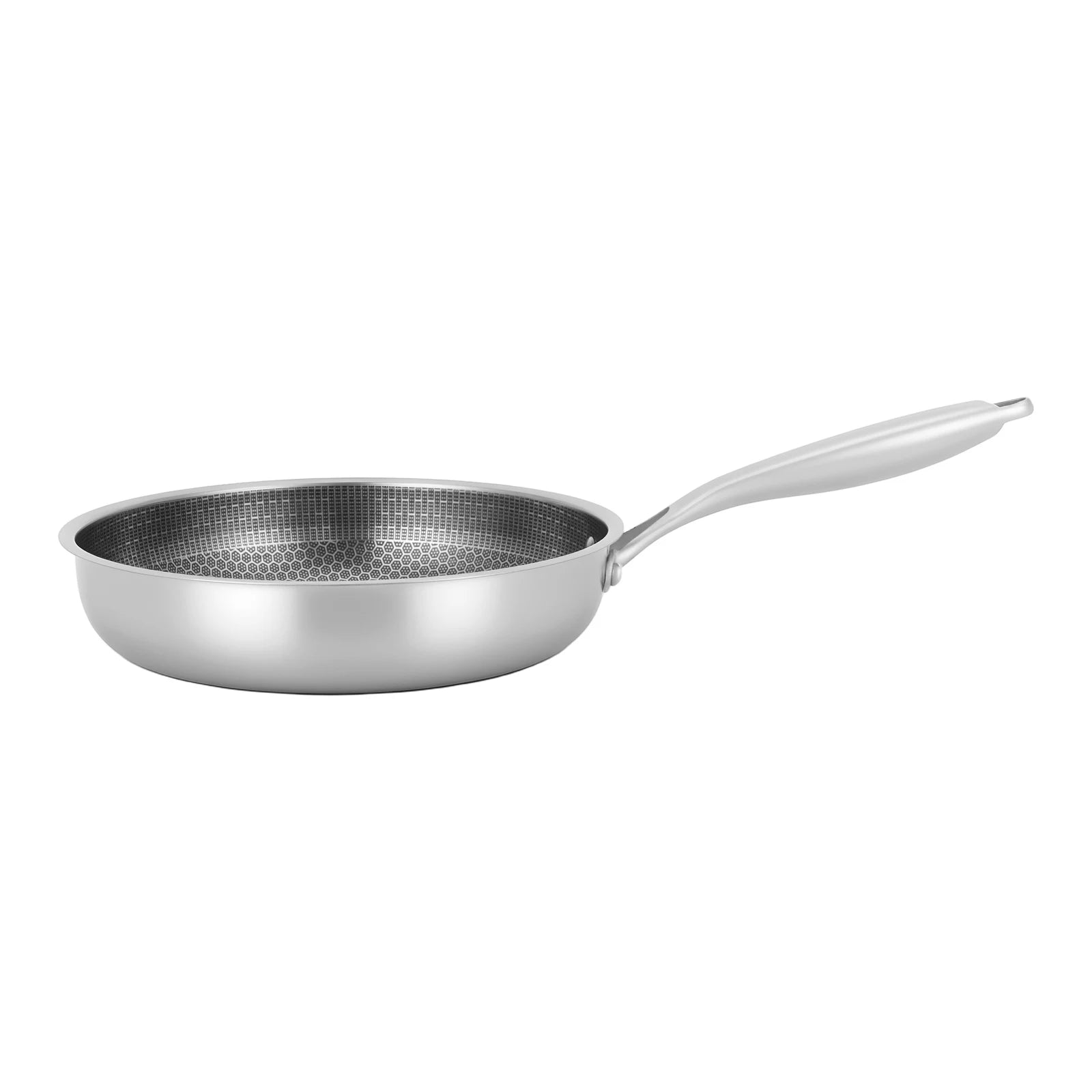 Poêle inox induction en rayure en nid d'abeille 28/32cm -