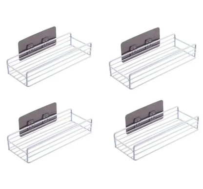 Étagère salle de bain douche pratique - Blanc 4pcs