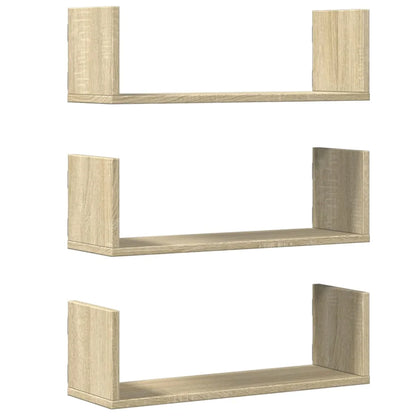 étagère murale livre 3 pcs Blanc 58x18x18 cm - Bleu royal