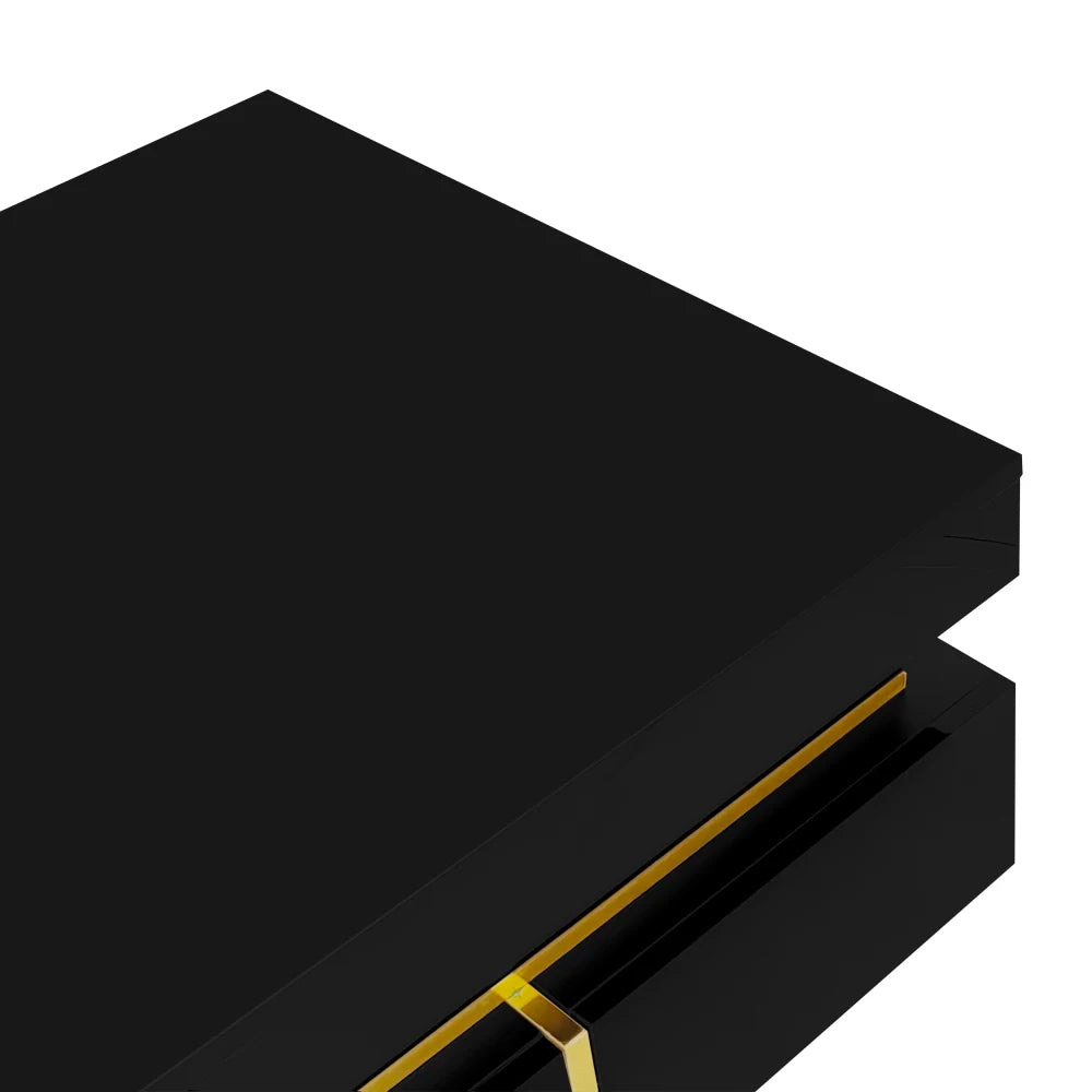 Table basse laquée brillante pour salon disponible en noir et blanc -