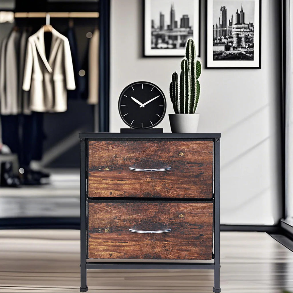 Table de nuit avec structure robuste et 2 tiroirs - B