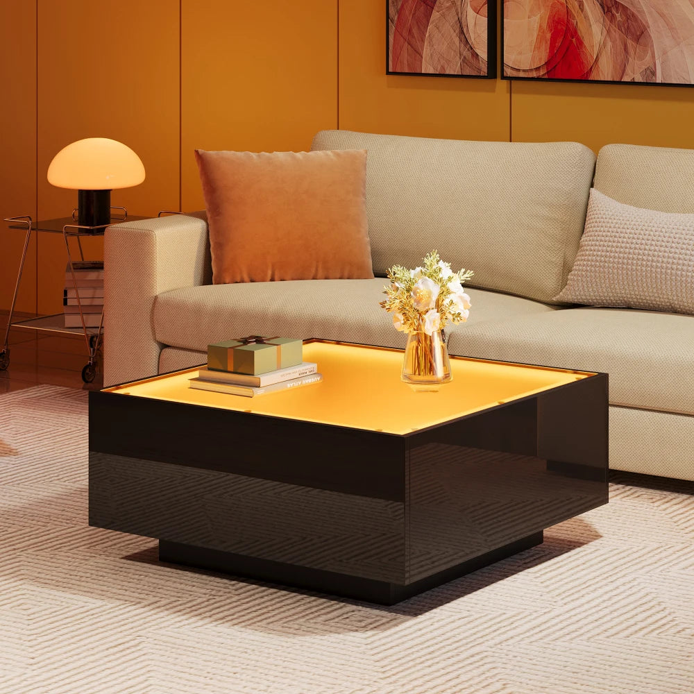 Table basse bar avec plateau verre trempé - Table basse A