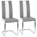 Chaise salle à manger en cuir artificiel moderne 2 ensembles - Gris Chaise salle à manger