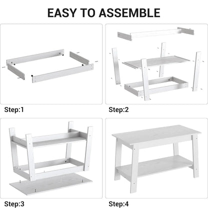 Table basse bois rustique à doubles plateaux -