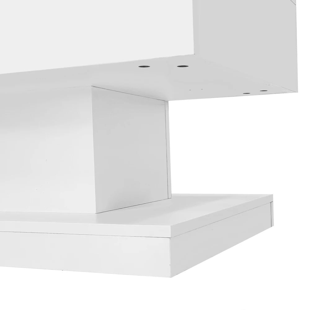Table basse design blanc avec éclairage LED 100x50x45 Cm -