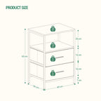 Table de chevet 2 ensembles avec doubles tiroirs -