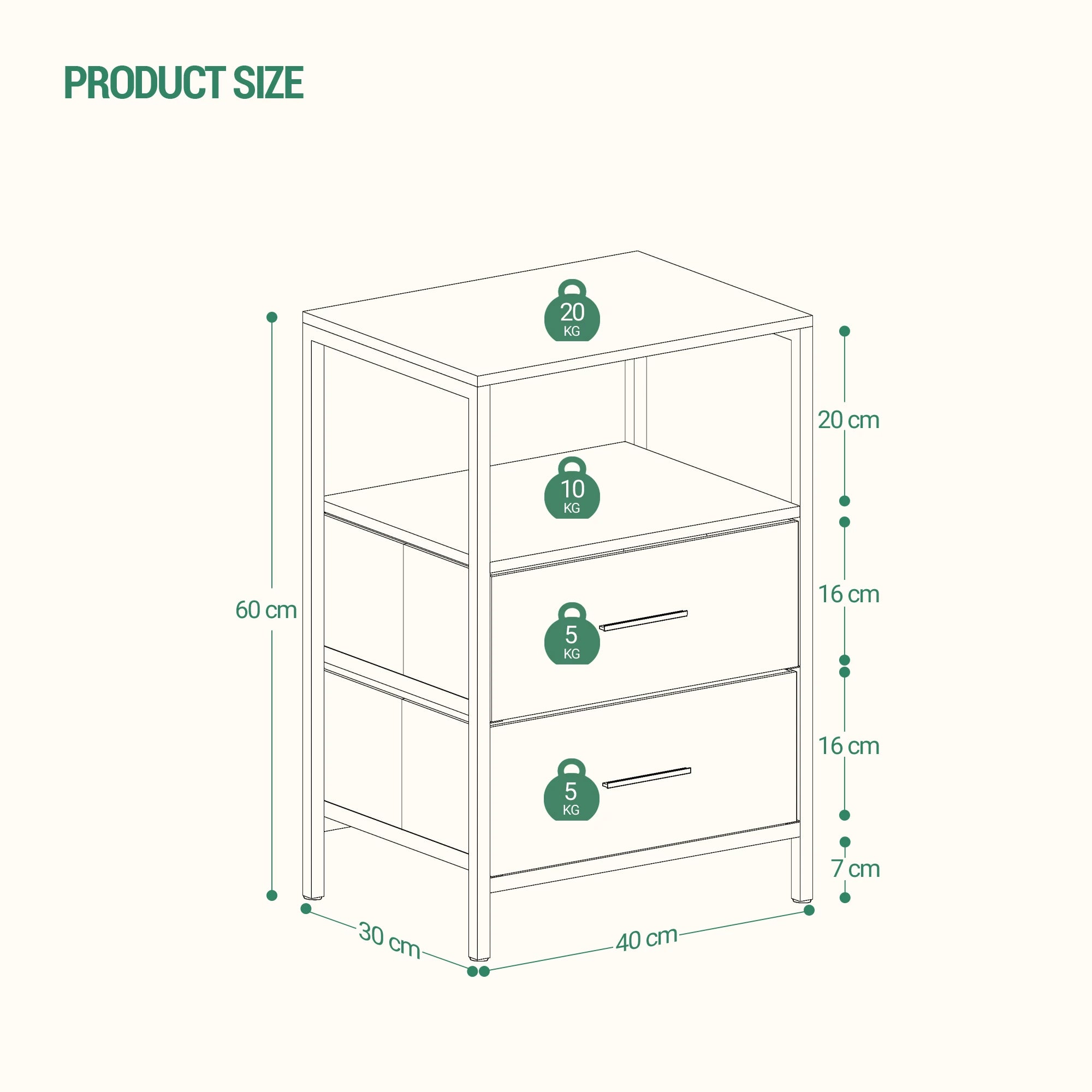 Table de chevet 2 ensembles avec doubles tiroirs -