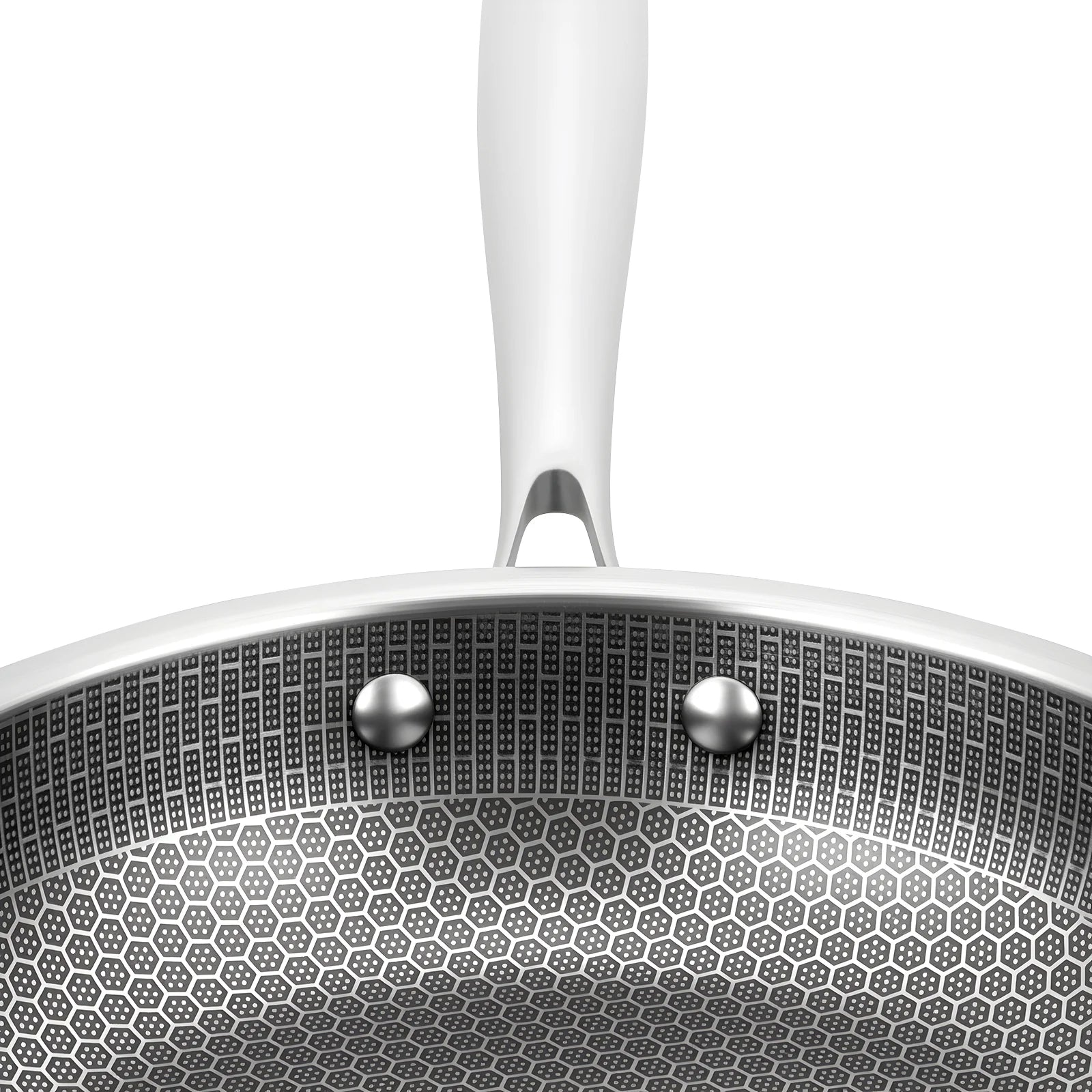 Poêle inox induction en rayure en nid d'abeille 28/32cm -