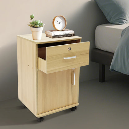 Table de nuit roulante à deux niveaux -