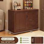 Meuble de rangement moderne antipoussière - Noyer 80x40x71