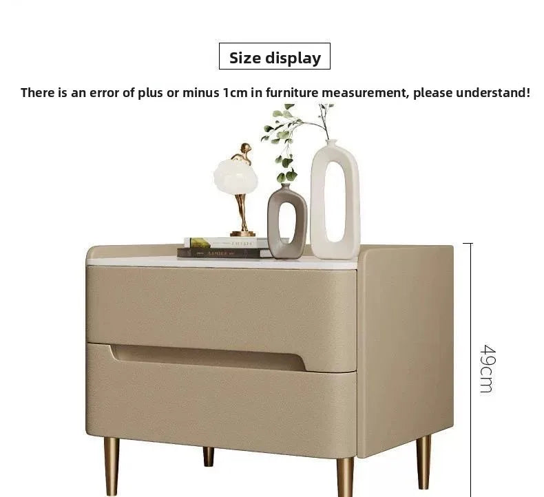 Table de chevet de luxe en similicuir -