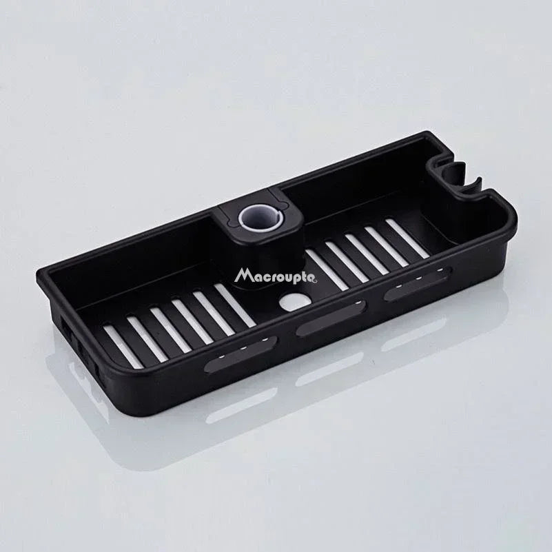 Étagère salle de bain douche sur poteaux - Noir A