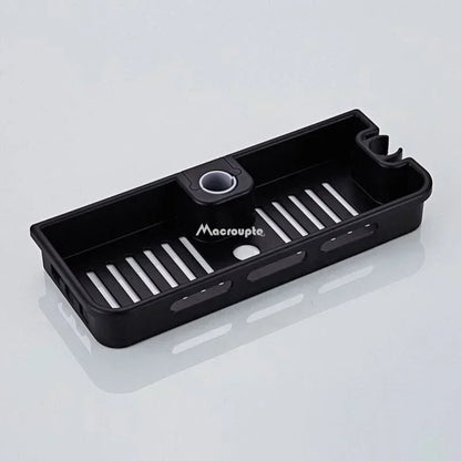 Étagère salle de bain douche sur poteaux - Noir A