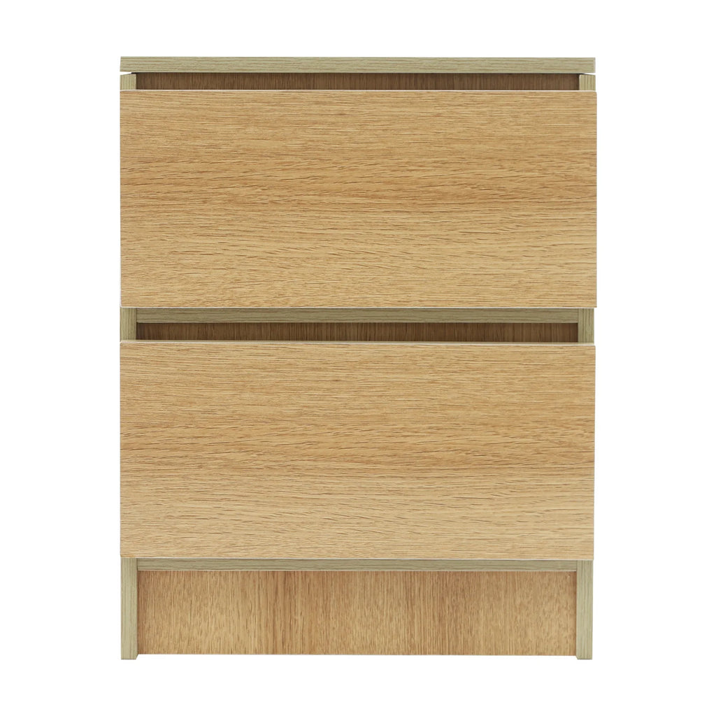 Table de chevet bois massif avec petite commode à 2 tiroirs -