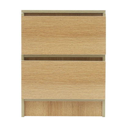 Table de chevet bois massif avec petite commode à 2 tiroirs -